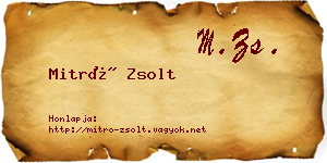 Mitró Zsolt névjegykártya